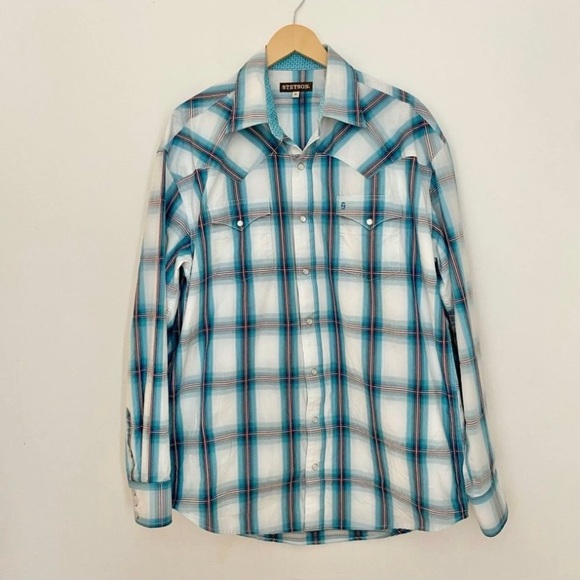 Stetson Pearl Snap Western Shirt Mens Size XL - Picture 1 of 5